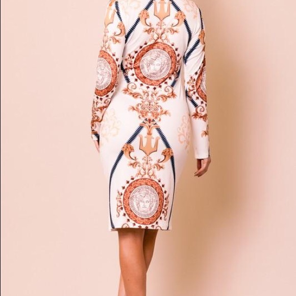 PRINT DESIGN BODY CON MIDI DRESS - Picture 4 of 4